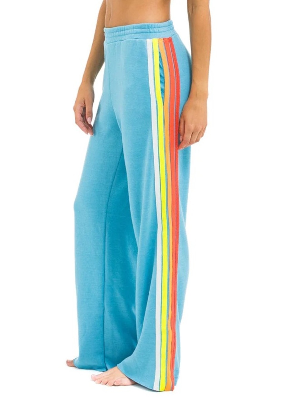 Aviator Nation 5 stripe wide leg pocket sweatpants Size Large